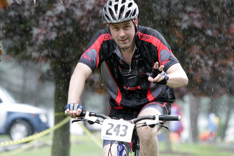 Brian racing mountain bikes