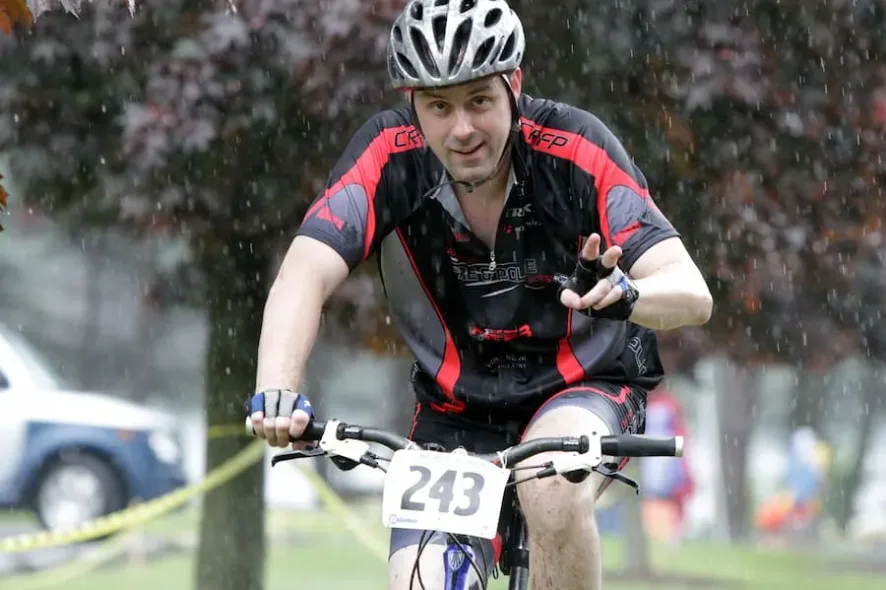 Brian racing mountain bikes
